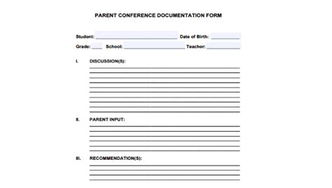Free 10 Sample Parent Conference Forms In Pdf Ms Word