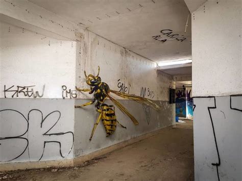 Ce Graffeur Crée Des Insectes Géants Qui Semblent Prendre Vie Grâce à L