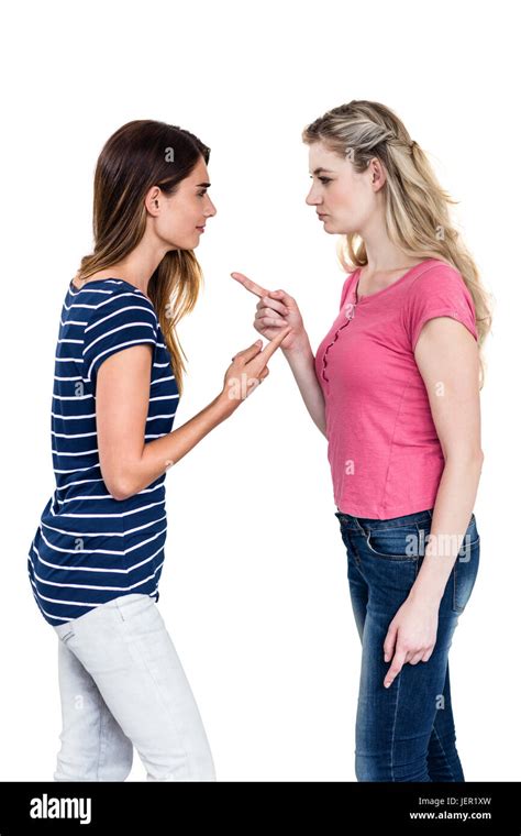 Female Friends Arguing While Standing Stock Photo Alamy