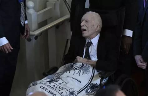 Former President Jimmy Carter Arrives In Wheelchair At Late Wife