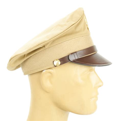 Us Wwii Officer Visor Crush Cap Khaki Size 7 12 Ebay