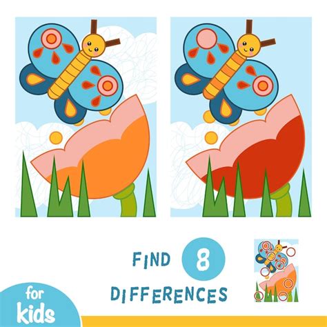 Premium Vector Find Differences Education Game For Children Flower