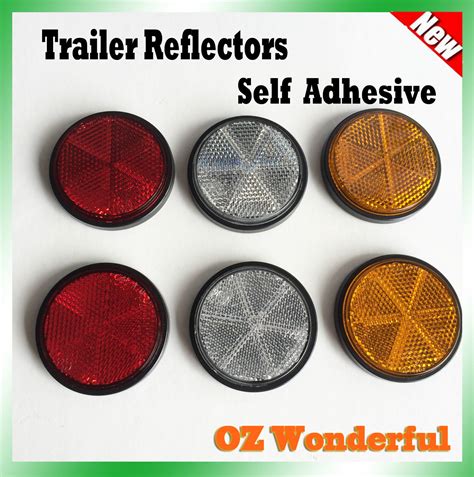 6pc Round Reflectors Red Amber White Trailer Reflector Truck Self