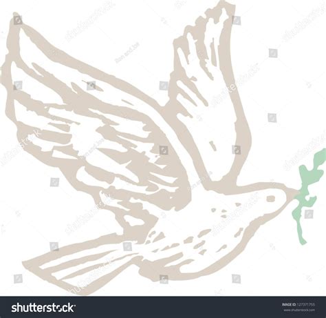Vector Illustration Holy Spirit Dove Olive Stock Vector Royalty Free