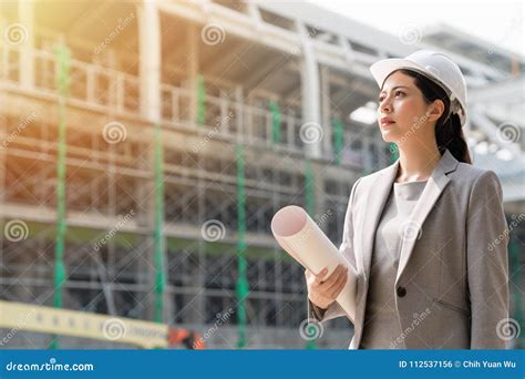 Female Architect Staring Forward With Hope Stock Photo Image Of