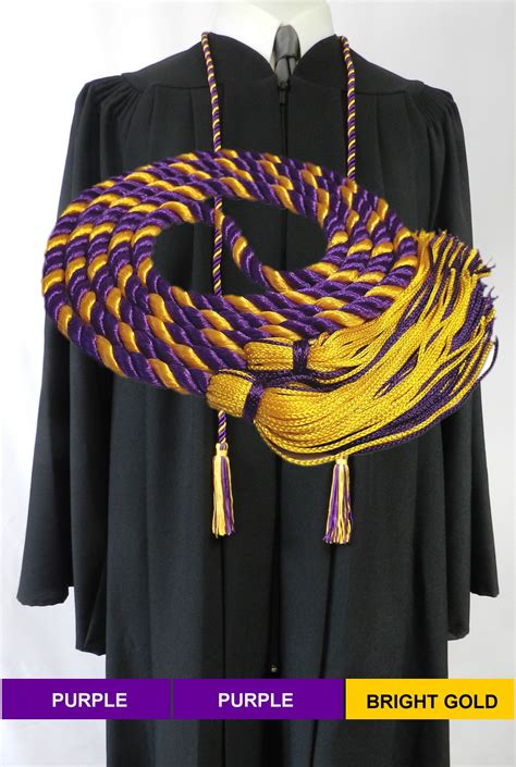 Purple Bright Gold Honor Cords Senior Class Graduation Products