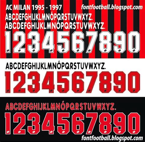 Visit the ac milan official website: FONT FOOTBALL: Font Vector AC Milan 1995 1996 1997 kit