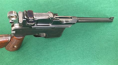 Cmr Classic Firearms Mauser C96 Broomhandle Flatside Pistol Wstock