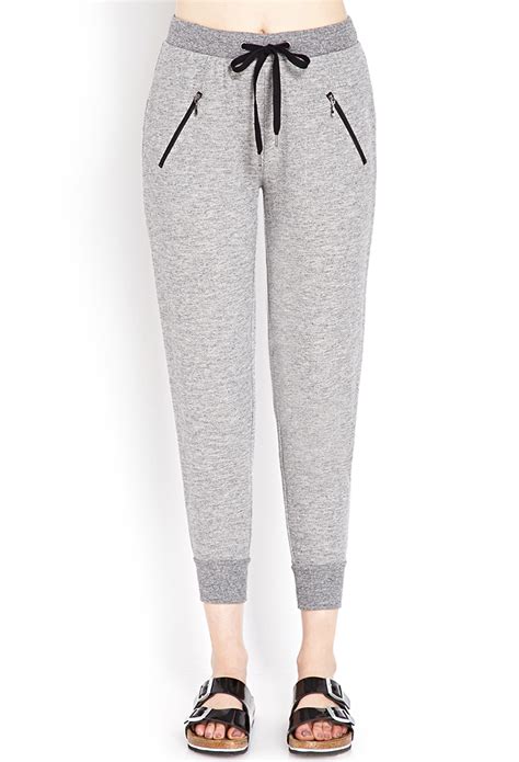 Lyst Forever 21 Zip Pocket Sweatpants In Gray