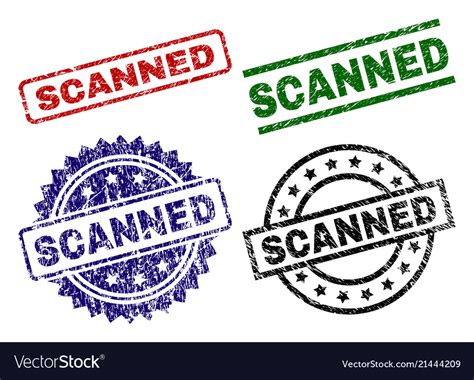 Scratched Textured Scanned Seal Stamps Royalty Free Vector