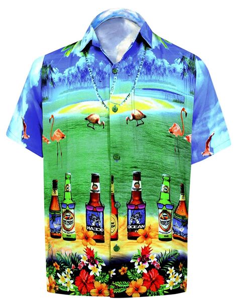 LA LEELA Men S Aloha Hawaiian Shirt Short Sleeve Button Down Casual