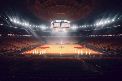 Premium Ai Image Professional Basketball Arena Ai Generated