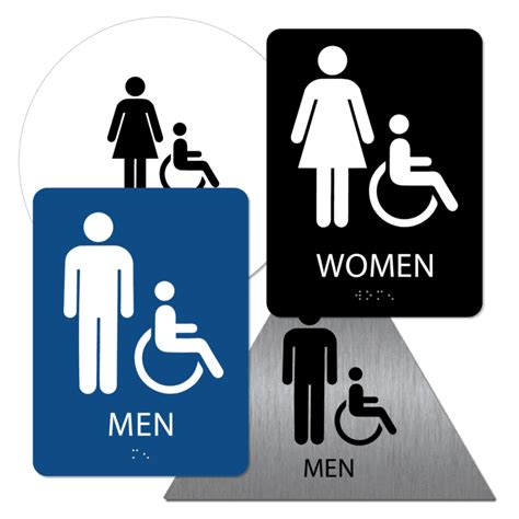 Bathroom Signs Restroom Signs Custom Braille Signs Alpha Dog
