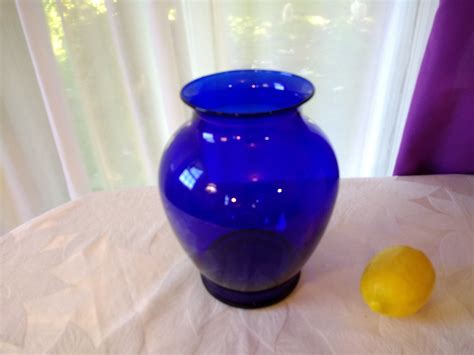 Classic Deep Cobalt Blue Glass Flower Vase