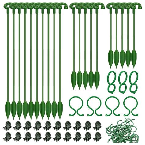 60pcs Plant Supports Set 20 Pack Flower Plant Stakes Sticks 3 Sizes
