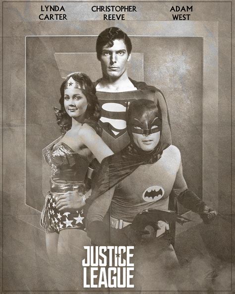 Black And White Retro Justice League With Adam West As Batman