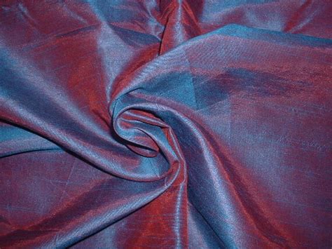 Reddish Blue Color Dupioni Blend Silkfat By Fabsandmore