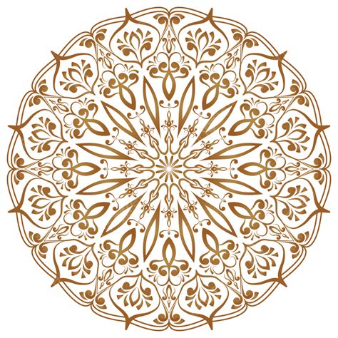 Islamic Pattern Arabesque Vector Png Images Luxury Mandala Gold