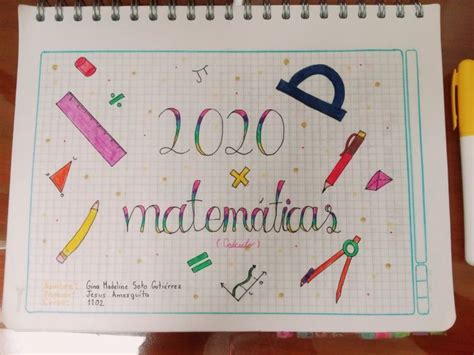 Matemáticas Portada 2020 Bullet Journal Notebook High School