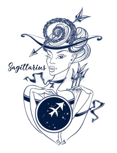 Zodiac Sign Sagittarius A Beautiful Girl Horoscope Astrology Stock