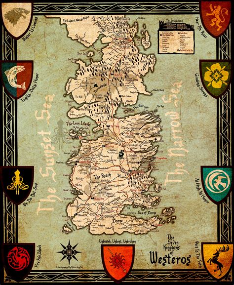 Westeros Map Houses Mapa De Westeros Mapa As Crônicas De Gelo E
