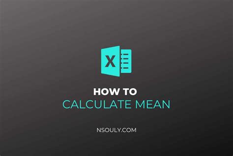 How To Calculate Mean In Excel Nsouly