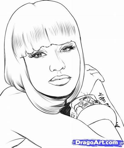 Coloring Nicki Minaj Printable Drawing Draw Step