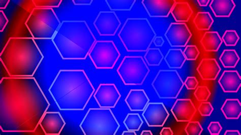 Red Blue Hexagon 4k Hd Abstract Wallpapers Hd Wallpapers Id 47397