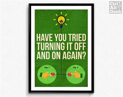 The It Crowd Posterprint Have You Tried Turning It Off And Etsy