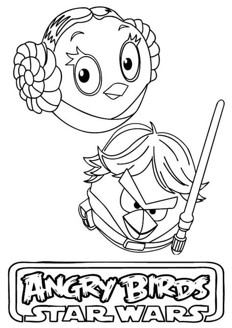 147 star wars printable coloring pages for kids. Angry Bird Star Wars Princess Leia And Han Solo Coloring Pages | Angry birds star wars, Star ...