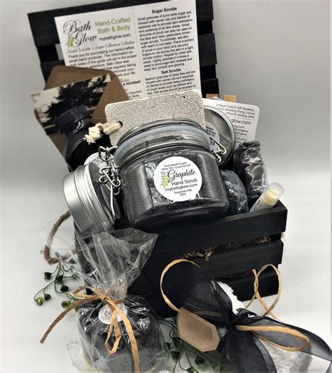 Graphite Crate Shower Set Spa Gift Unique Gift Gifts For Him Gifts For