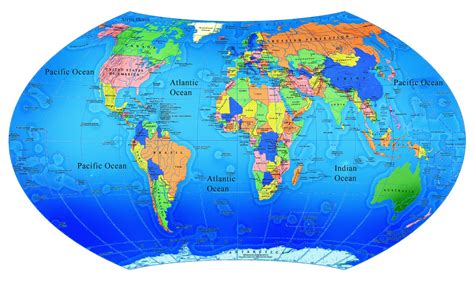 World Map With Countries Labeled For Kids