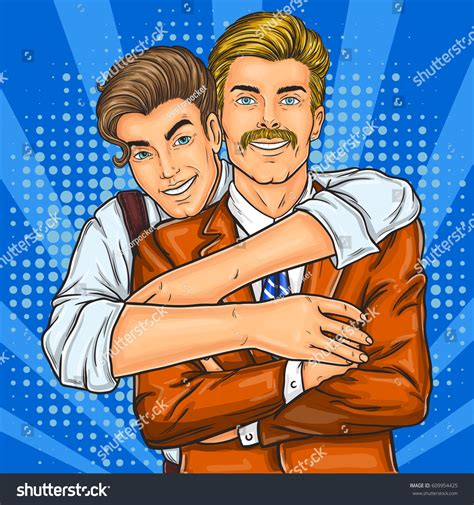 illustration portrait happy gay couple stock illustration 609954425 shutterstock