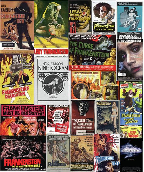 Frankenstein Movies Collage V1 Digital Art By Yee Tar Zee Fine Art