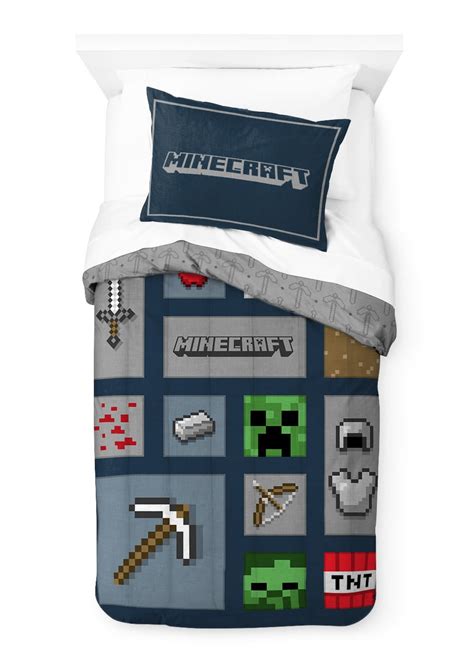 Minecraft Icons Adventure Kids 2 Piece Twinfull Reversible Comforter