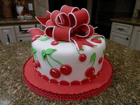 Very Cherry Birthday Cake Vanilla Cake With Bc Icing Covered In