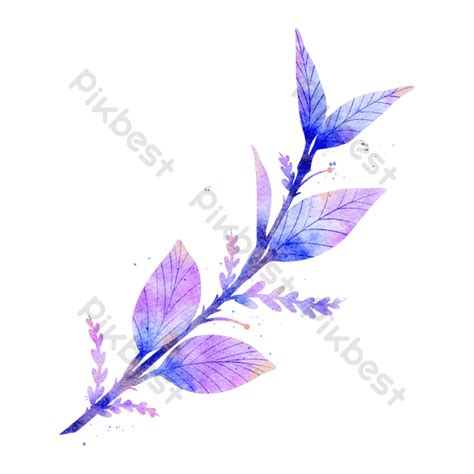 Watercolor Leaf Wedding Blue Plant Png Images Psd Free Download Pikbest