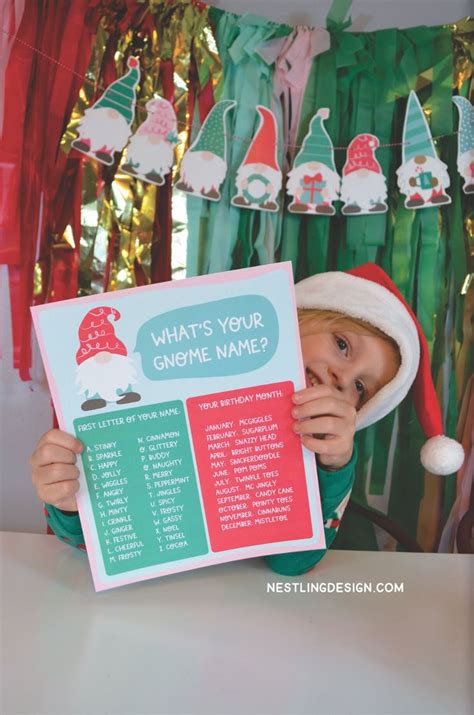 Free Printable Whats Your Gnome Name — Nestling Design Christmas