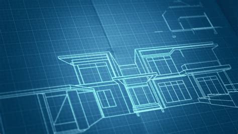 Architecture House Plan Background Blueprint Animation Video De Stock Totalmente Libre De