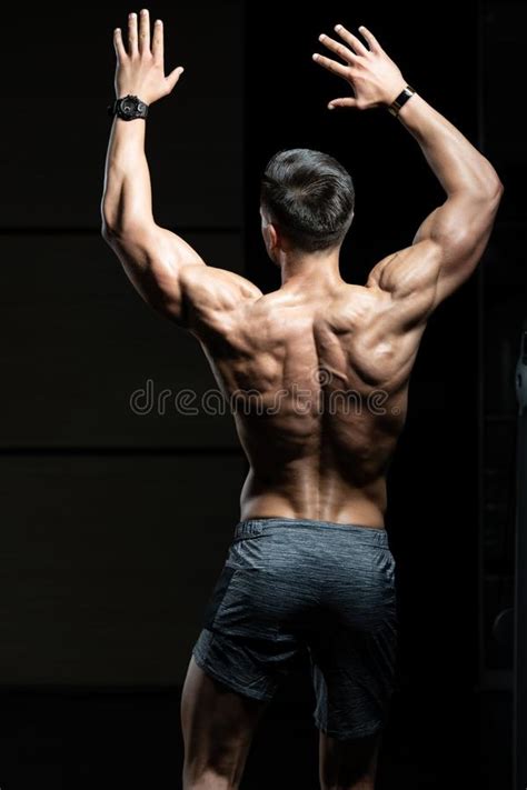 Young Bodybuilder Flexing Back Pose Stock Photo Image Of Model