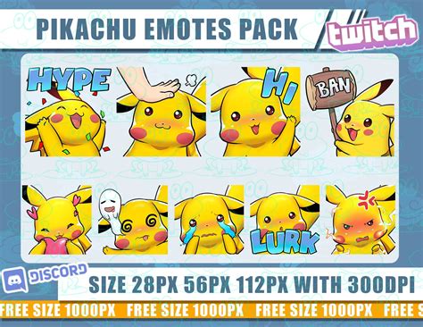 Pikachu Twitch Emotes Pokemon Emotes Emotes Pikachu Cute Emotes
