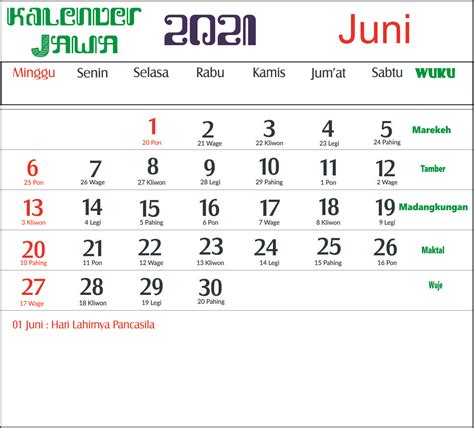 Ramalan zodiak capricorn, aquarius dan pisces minggu 20 juni 2021: Kalender 2021 Indonesia Jawa Lengkap 12 Bulan Hari Baik ...