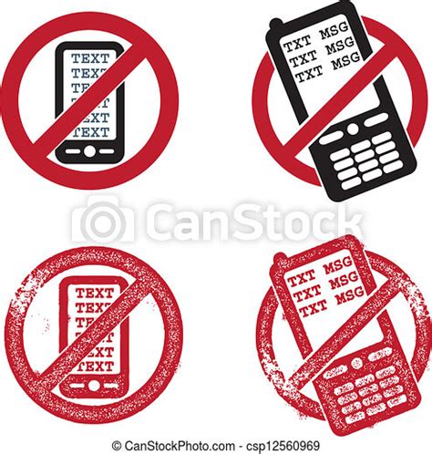 No Texting Vector Graphics Four Variations Of No Texting Graphics