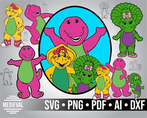 Barney And Friends Designs Svg Svg Dxf Cricut Silhouette Etsy
