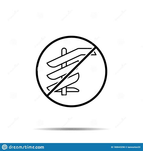 No Slide Icon Simple Thin Line Outline Vector Of Amusement Ban