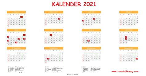 Klik untuk download jadwal imsakiyah ramadhan 1442 h lengkap! Kalender 2021 Indonesia Lengkap Dengan Hari Libur Nasional ...