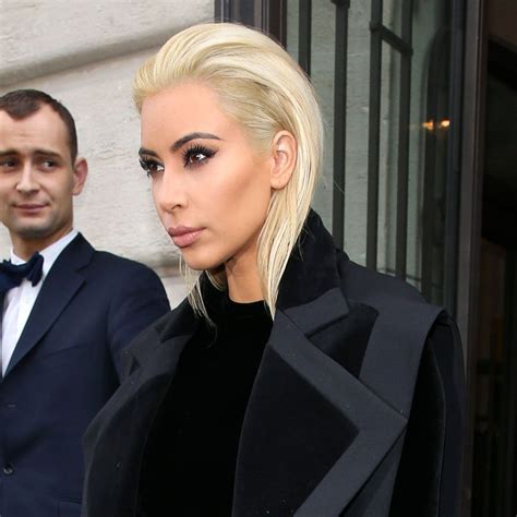 Kim Kardashian Unveils New Blonde Bob At The Balmain Aw15 Fashion Show