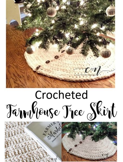 Farmhouse Christmas Tree Skirt Crochet Pattern Farmhouse ...