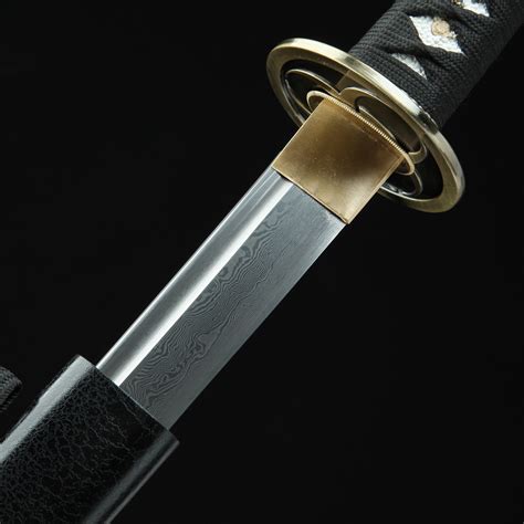 Damas Katana épée Katana Japonaise Faite à La Main En Acier Damas Avec