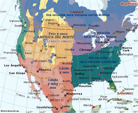 O clima dos Estados Unidos e mapa climático dos Estados Unidos